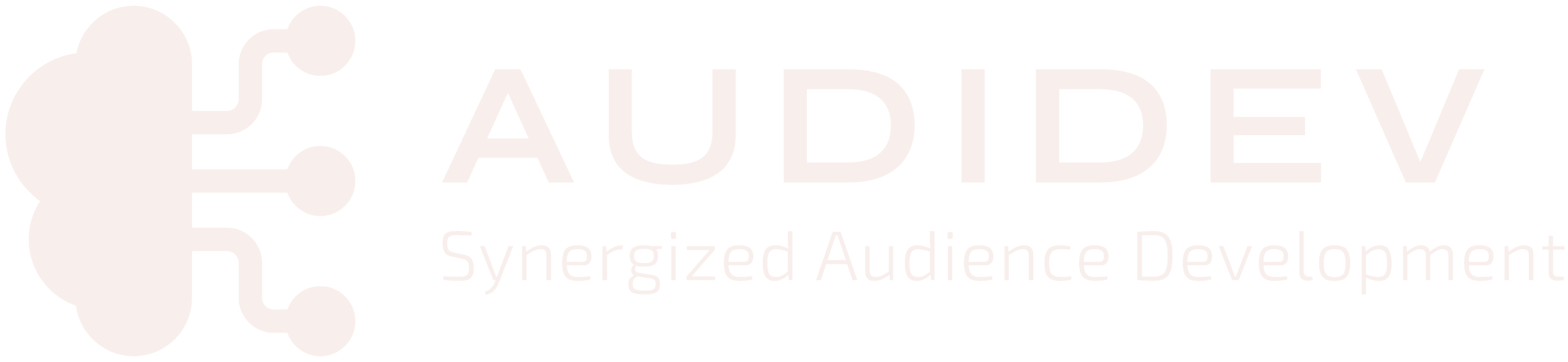 The logo for audidev synergized audience development.