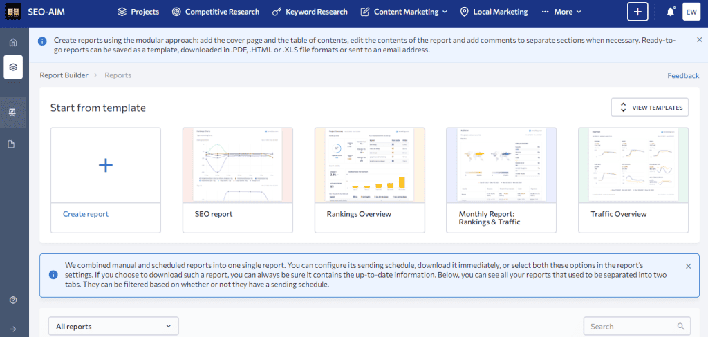 A screenshot of the dashboard in saas.