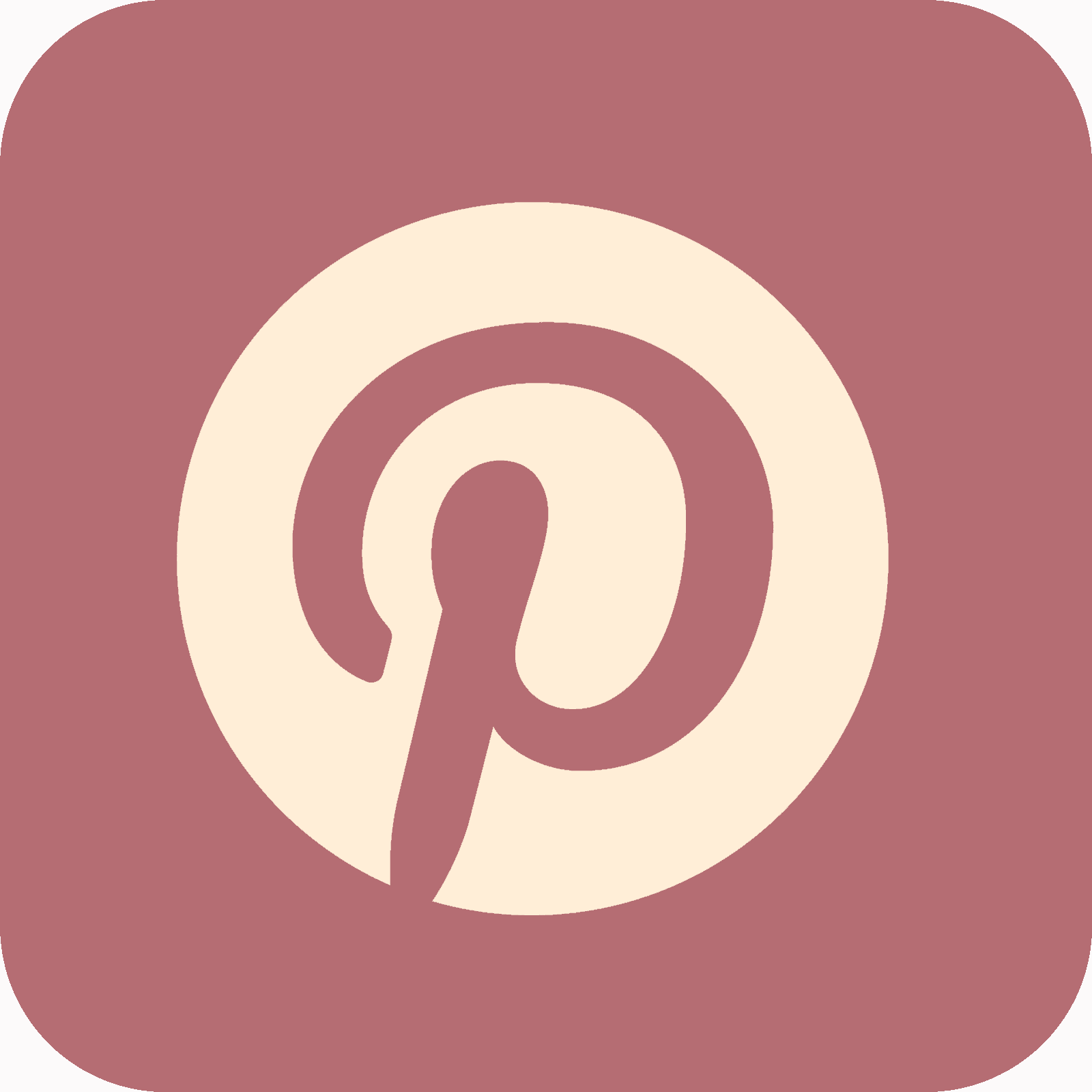 The pinterest logo on a red background.