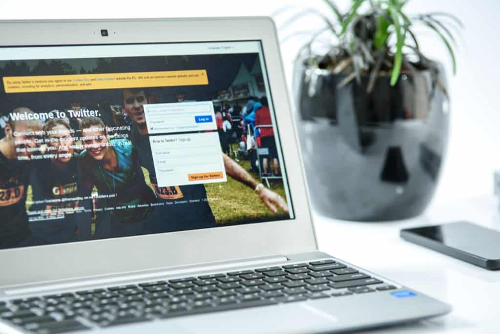 A laptop screen with a website on it.